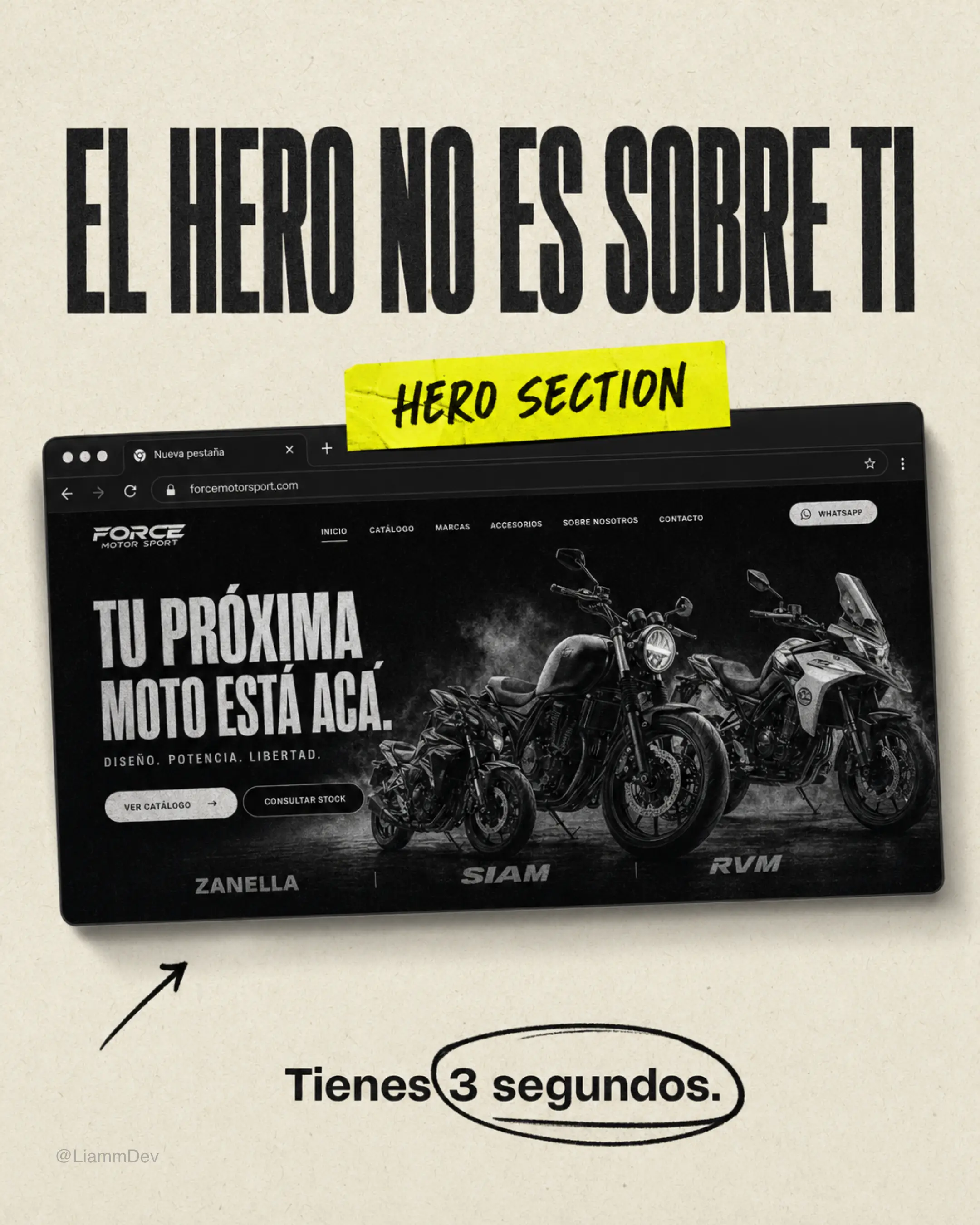 Slide de SwipeLoop sobre cómo construir una sección principal sólida